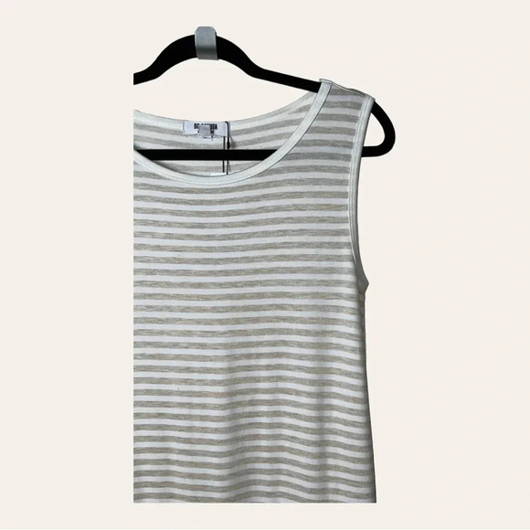 0030W. Bb DAKOTA MAXI TIERED DRESS WIDE STRAPS CREAM AND WHITE IN STRIPES XSMALL - Picture 4 of 14